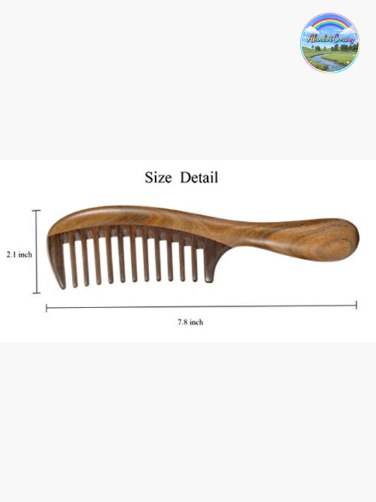 2pcs Wooden Hair Comb - Wide Tooth & Fine Tooth - Detangling Sandalwood Combs main image 4